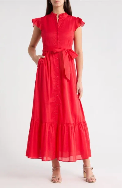 Sugarlips Lenira Floral Print A-line Dress In Red