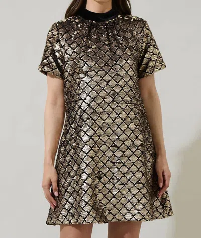 Sugarlips Leslie Sequin Nova Back Bow Tie Mini Dress In Silver In Green