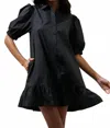 Sugarlips Levy Button Down Shift Dress In Black In Black