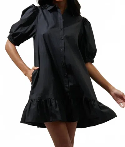 Sugarlips Levy Button Down Shift Dress In Black