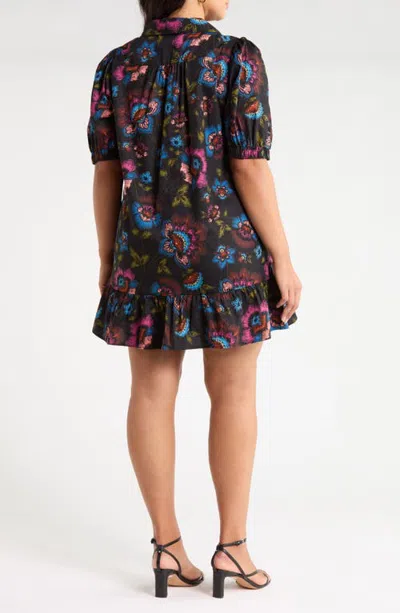 Sugarlips Levy Floral Button Down Shift Dress In Multi
