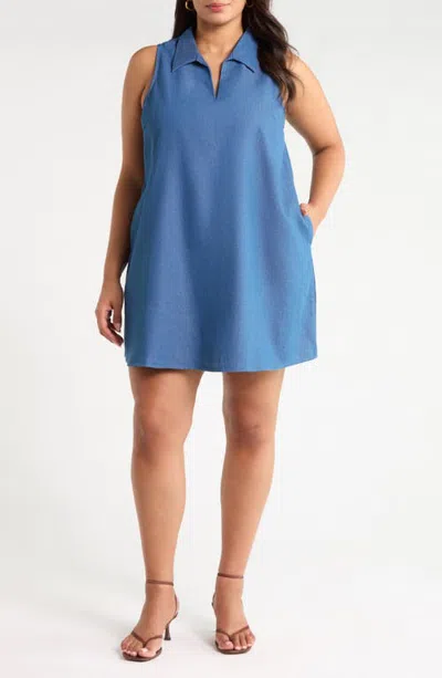 Sugarlips Lexya Collared Shift Minidress In Blue