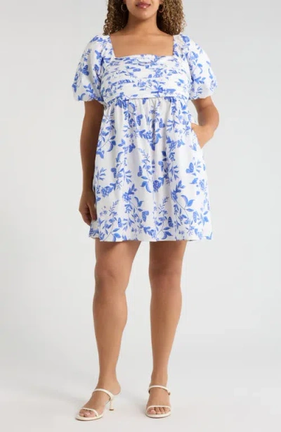 Sugarlips Leya Floral Pleated Mini Dress In Multi