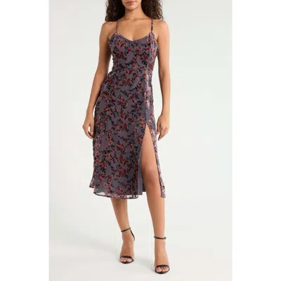 Sugarlips Liberty Floral Midnight Burnout Midi Dress In Multi