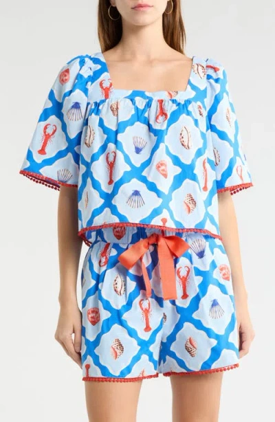 Sugarlips Lobster Bay Durmy Cotton Top In Blue