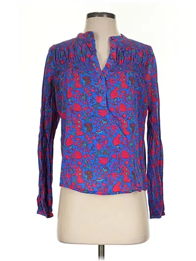 Pre-owned Sugarlips Long Sleeve Blouse In Blue