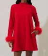 Sugarlips Long Sleeve Fuzzy Dress In Red In Red