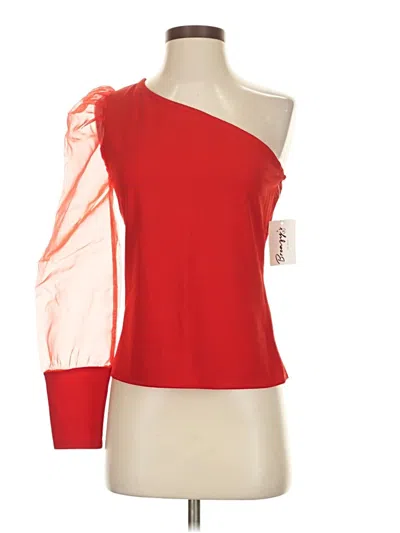 Sugarlips Long Sleeve Top Red One Shoulder Neckline Tops