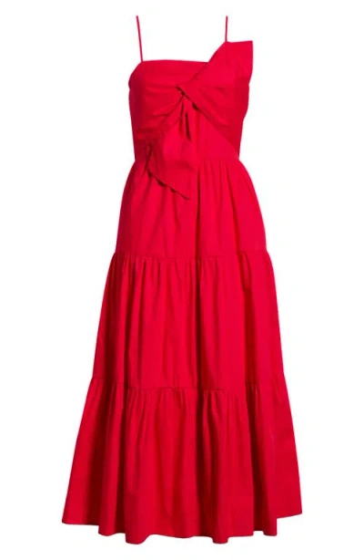 Sugarlips Love Letter Poplin Midi Dress In Red