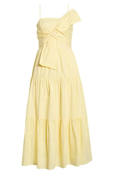 Sugarlips Love Letter Poplin Midi Dress In Yellow