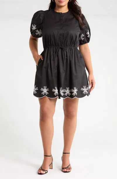 Sugarlips Luniar Embroidered Minidress In Black