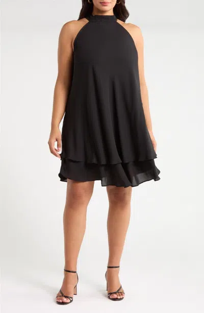Sugarlips Lyra Back Bow Halter Minidress In Black