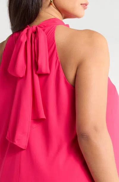 Sugarlips Lyra Back Bow Halter Minidress In Pink