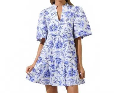 Sugarlips Floral Dixie Split Neck Shift Dress In Maeve In Blue