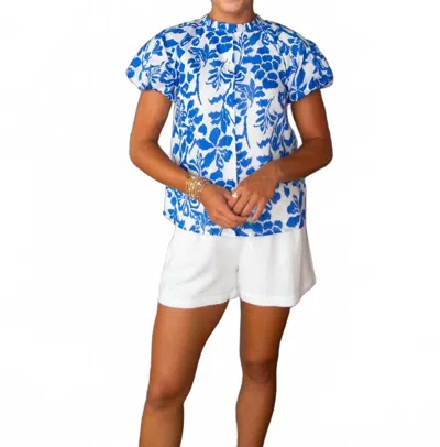 Sugarlips Maisie Floral Blouse In Blue