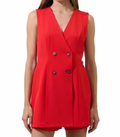 Sugarlips Malaga City Wrap Button Romper In Red
