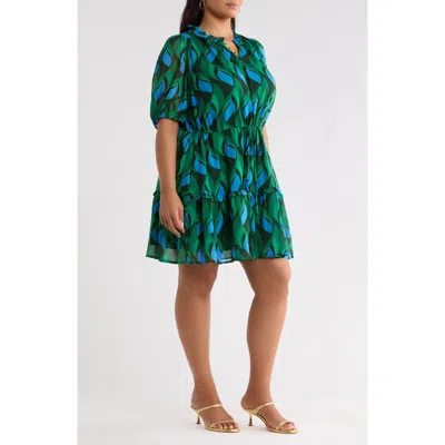 Sugarlips Mare Tiered Minidress In Green