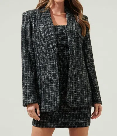 Sugarlips Margaret Tweed Blazer In Black