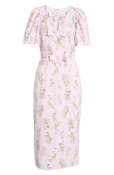Sugarlips Margote Floral Bow Midi Dress In Pink