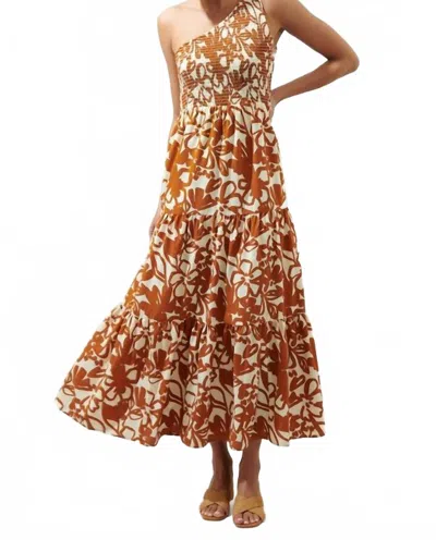 Sugarlips Marida Caramel Floral Maxi Dress In Cream Brown In Black