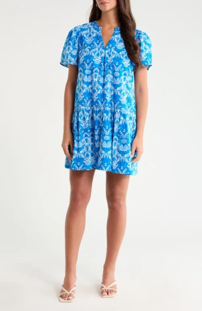 Sugarlips Mariela Shift Minidress In Blues-white