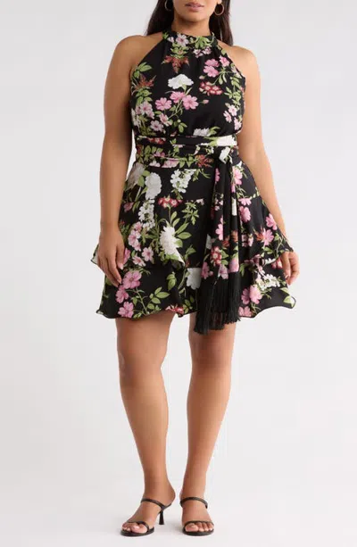 Sugarlips Mariena Ruffle Halter Minidress In Multi