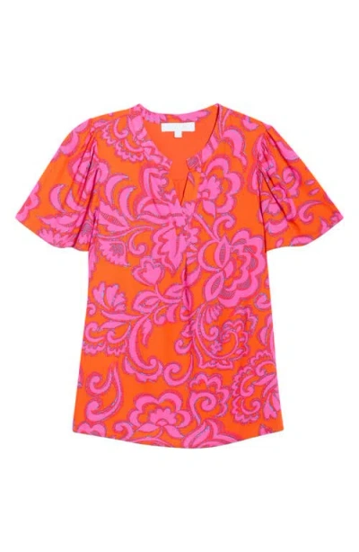 Sugarlips Marinda Floral Mivie Top In Red