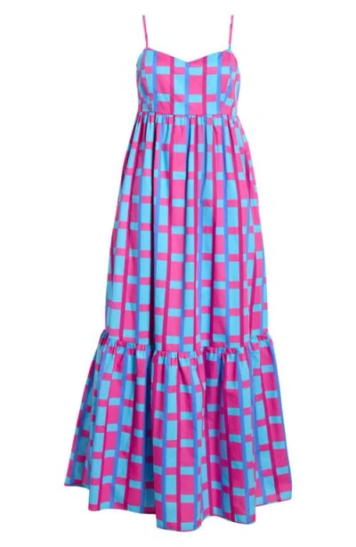 Sugarlips Marvy Check Maxi Sundress In Multi