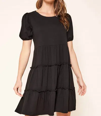 Sugarlips Maryam Puff Sleeve Dress In Black