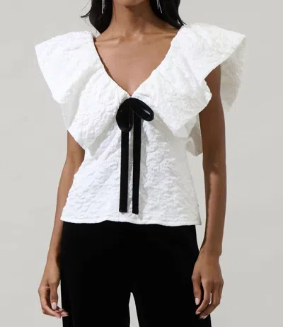 Sugarlips Maryn Jacquard Luci Babydoll Top In White