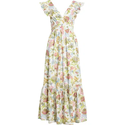 Sugarlips Masey Tropical Virna Ruffle Midi Sundress In Multi