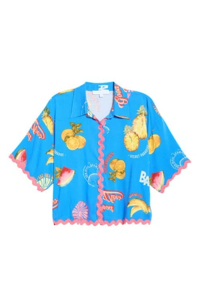 Sugarlips Maury Postcard Marnie Button-up Shirt In Blue