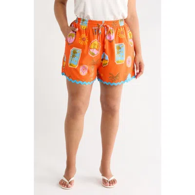 Sugarlips Maury Postcard Shorts In Orange