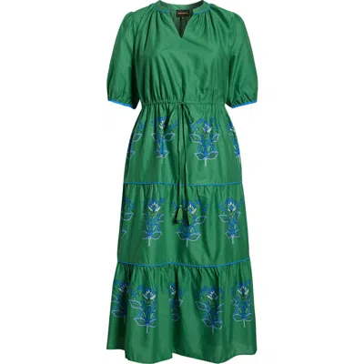 Sugarlips Meridy Floral Midi Dress In Green
