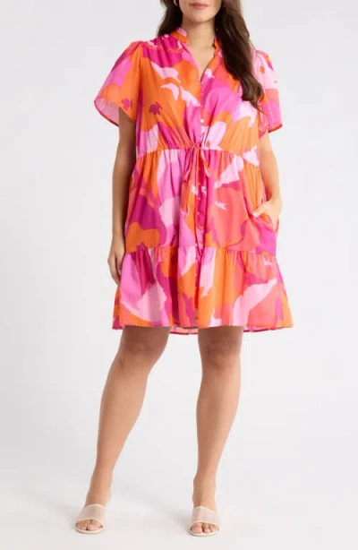 Sugarlips Merim Floral Amo Button-up Minidress In Multi
