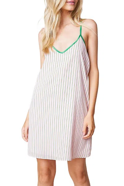 Sugarlips Mexicali Striped Satin Mini Dress In Pink Multi In White
