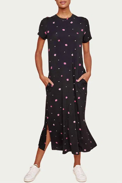 Sugarlips Mika Floral-print Stretch-jersey T-shirt Midi Dress In Pink/black In Multi