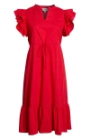 Sugarlips Miley Dillan Ruffle Maxi Dress In Red