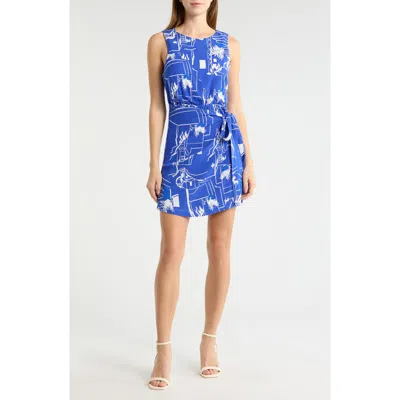 Sugarlips Mims Town Janis Faux Wrap Minidress In Blue