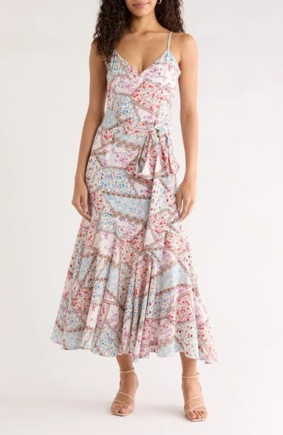 Sugarlips Minzi Floral Hagny Pleated Midi Dress In Multi