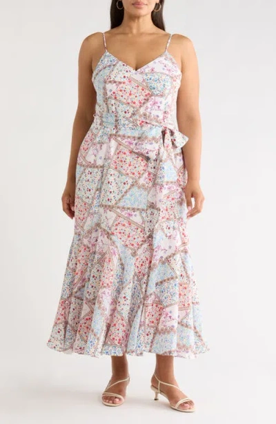 Sugarlips Minzi Floral Print Pleated Sleeveless Midi Dress In Multi