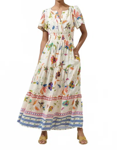Sugarlips Miraflor Rony Smocked Maxi Dress In Ivorymulti In Multi