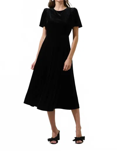 Sugarlips Mirba Velvet A-line Midi Dress In Black