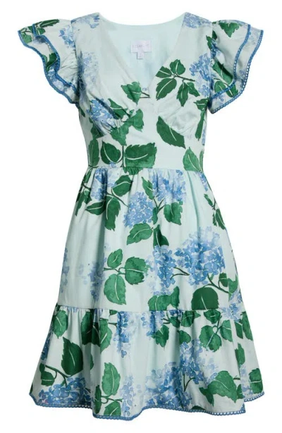 Sugarlips Mirla Floral Ruffle Minidress In Green