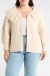 Sugarlips Mitchell Crop Zip Cardigan In Neutral