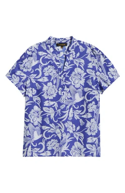 Sugarlips Mixed Print Cotton Top In Blue