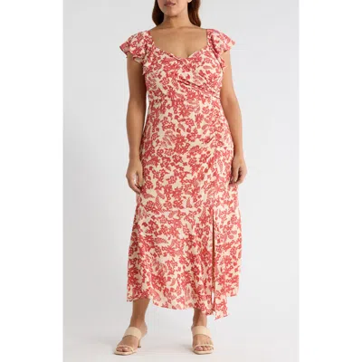 Sugarlips Nadia Ruched Maxi Dress In Red
