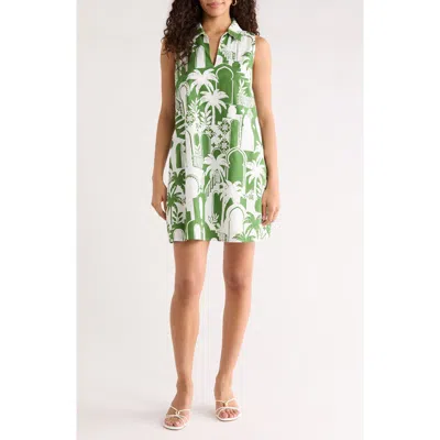 Sugarlips Nala City Lexya Sleeveless Cotton Shift Dress In Green