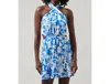 Sugarlips Nala Delta Halter Mini Dress In White-blue In Multi