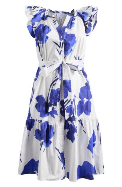 Sugarlips Neli Charlotte Floral Button-up Tiered Midi Dress In Multi